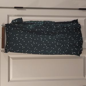 Faithfull Green & White Wrap Ruffle Midi Skirt Size XS